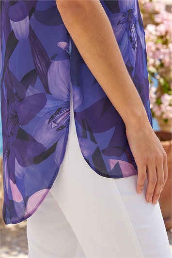 Floral Print Longline Blouse 10229976
