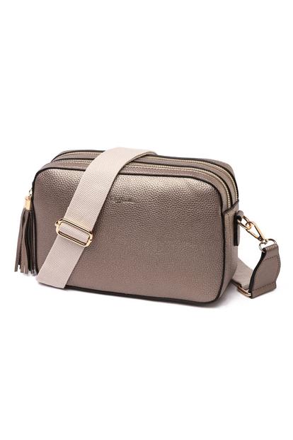 Metallic Cross Body Camera Bag