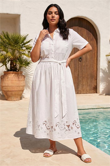 Curve Poplin Floral Shirt Dress 14876338