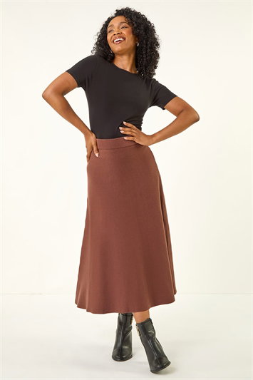 Petite Stretch Knitted Midi Skirt 17052819