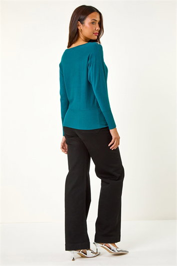Sequin Bow Slash Neck Jumper 16161791