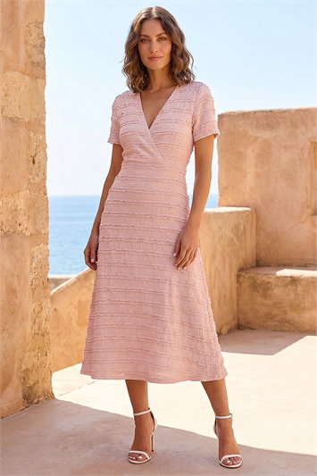 Petite Ruffle Midi Wrap Dress 14716446