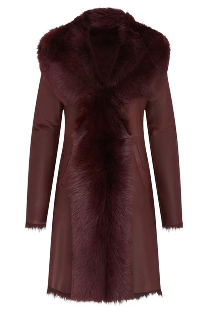 Black Toscana Sheeps Leather Hood Trench Coat