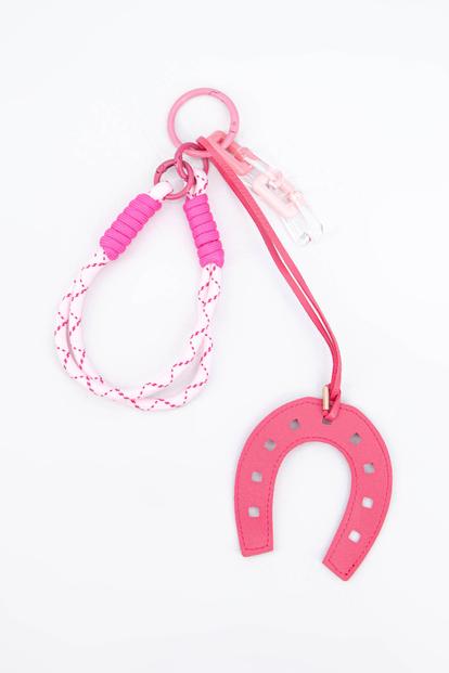 Pink Lucky Horseshoe Clip On Bag Charm