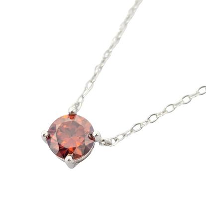 Red Garnet Moissanite Crystal Sterling Silver Necklace