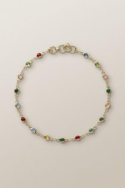 Metallic Golden Brass Rounds Multicolour Beads Foot Indian Payal Anklet