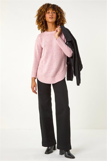 Nep Fabric Curved Hem Jumper 16116746