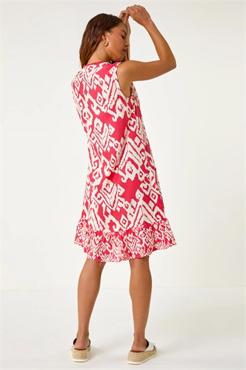 Petite Aztec Print Frill Hem Dress 14532322
