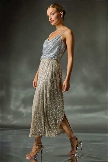 Sequin Party Dress in Silver