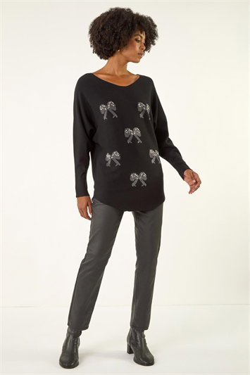 Sequin Bow Knit Jumper 16218708