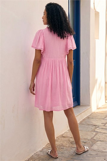 Embroidered V-Neck Dress 14893272
