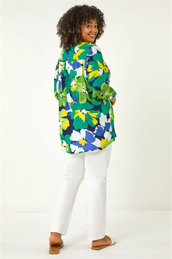 Curve Floral Print Pintuck Blouse 10143449