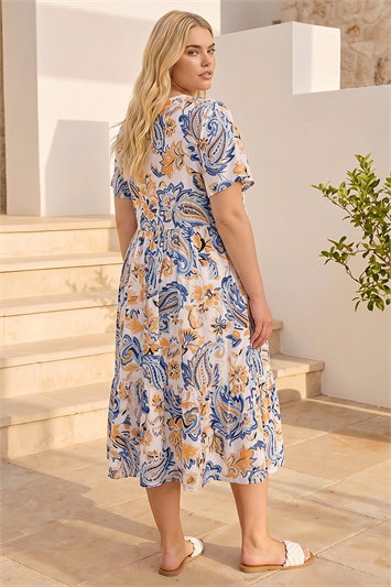 Curve V-Neck Tiered Dress 14873109