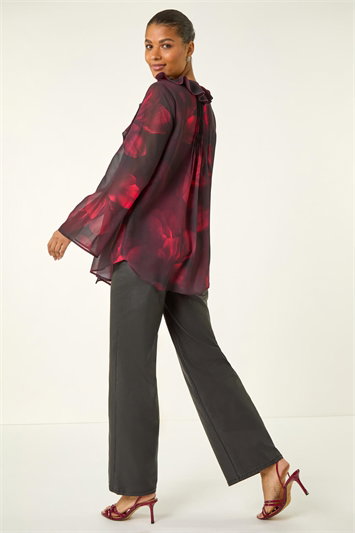 Printed Frill Front Blouse 10215778