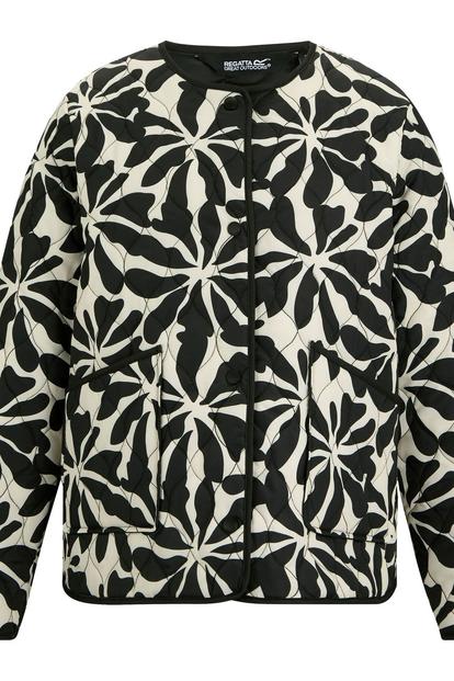 Cream Mira Abstract Floral Padded Jacket