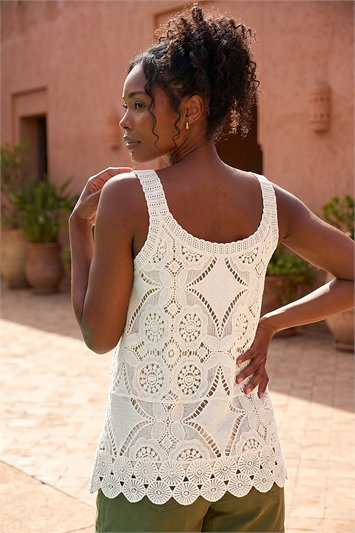 Cotton Crochet Knit Vest Top 16114759