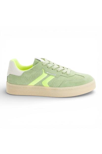 Green Tamaris Womens Green Neon Stripe Sneaker