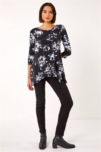 Floral Print Textured Top 19365308