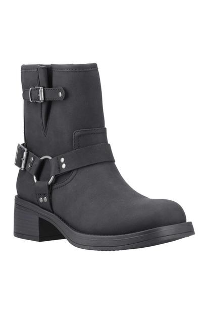 Black Nino Mid Cut Biker Boots