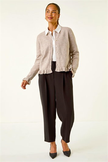 Petite Flute Hem Buttoned Cardigan 16223088