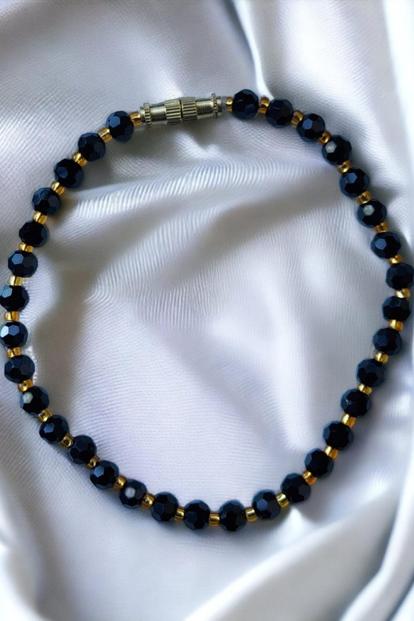 Purple Crystal Beaded Bracelet Minimalist Elegant