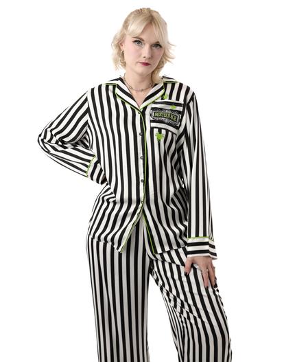 Black Beetlejuice Stripey Pyjama Set