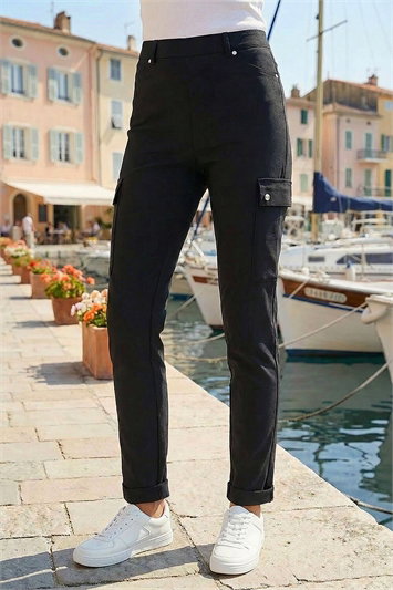 Turn Up Stretch Cargo Trousers 18050908