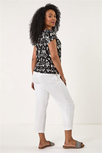 Petite Aztec Stretch Drawstring Top 19393108