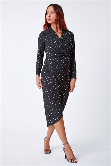Petite Shimmer Star Bodycon Midi Dress 14329108