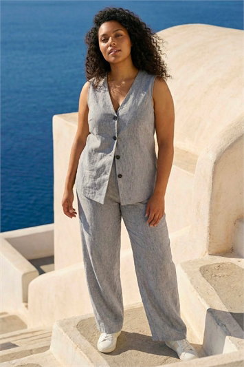 Curve Textured Wide Leg Trousers 18111008