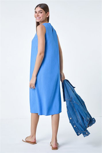 Textured Stretch Sleeveless Midi Dress 14488745