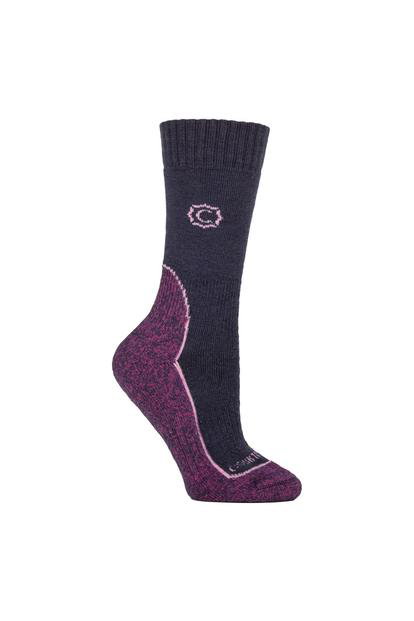 Blue Wool Blend Cushioned Walker Hiking Socks