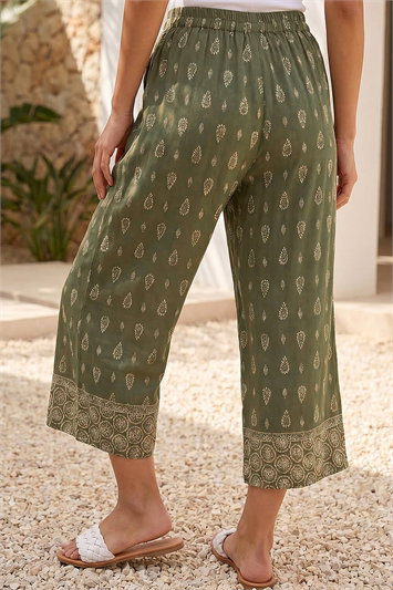 Petite Aztec Print Cropped Trouser 18081640