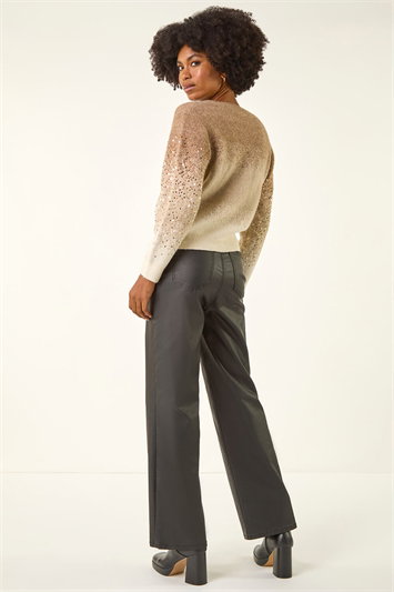Sparkly Ombre V-Neck Knit Jumper 16247306