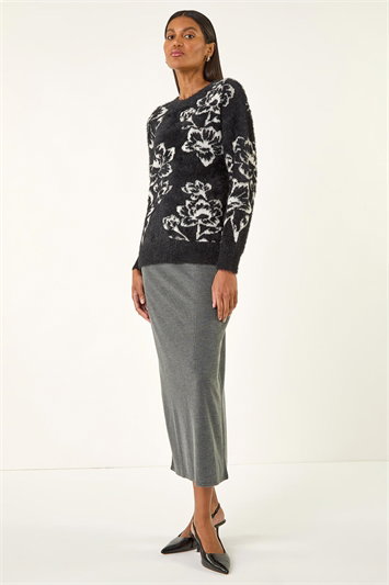 Fluffy Floral Knit Jumper 16230508