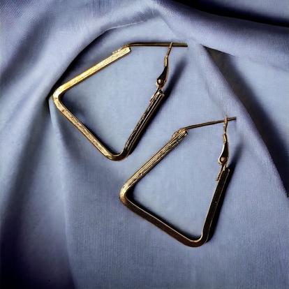 Metallic Small Triangle Dainty Hoop Earrings
