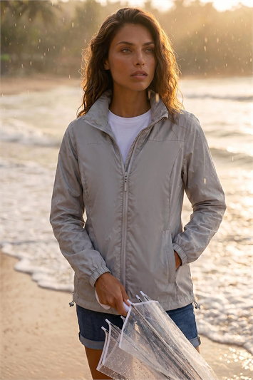 Metallic Shower Resistant Jacket