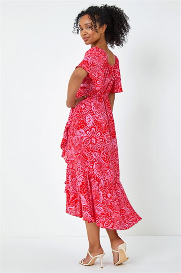 Petite Floral Print Ruched Midi Dress 14373072