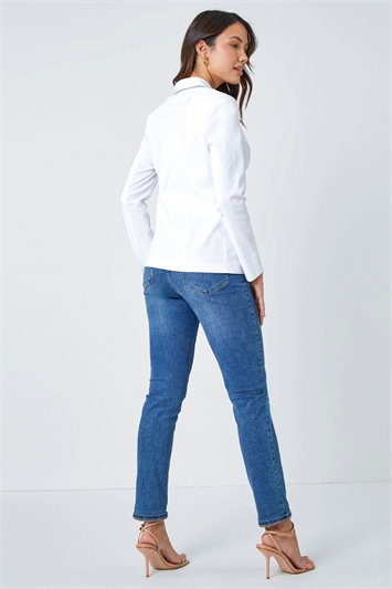 Stretch Button Detail Blazer 15023894