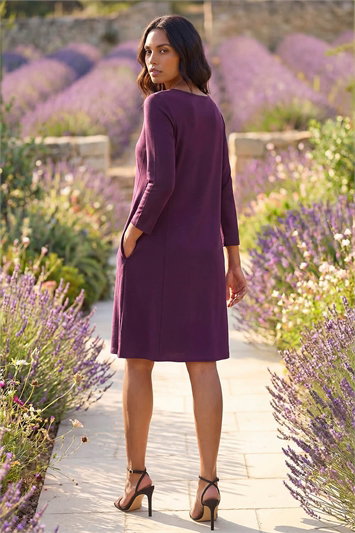 A-Line Pocket Detail Stretch Swing Dress 14125376