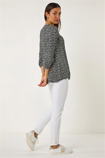 Animal Print Pintuck Shirt 19392108