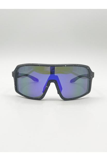 Black Polarised Sunglasses In Black Speckle