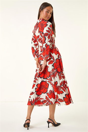 Petite Floral Midi Shirt Dress 14802778
