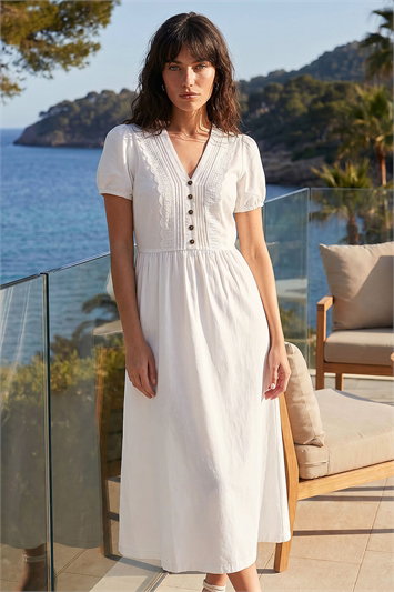 Cotton Crochet Trim Dress 14867794
