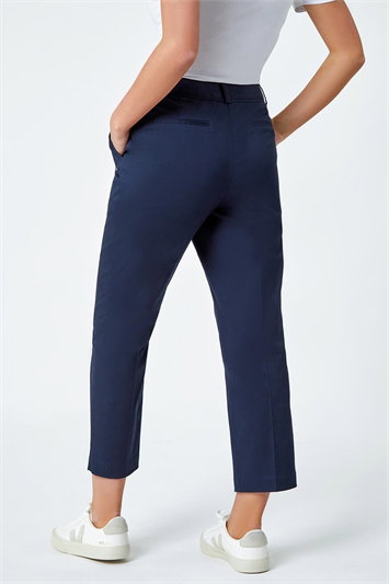 Petite Cotton Ankle Grazer Tapered Trousers 18054860