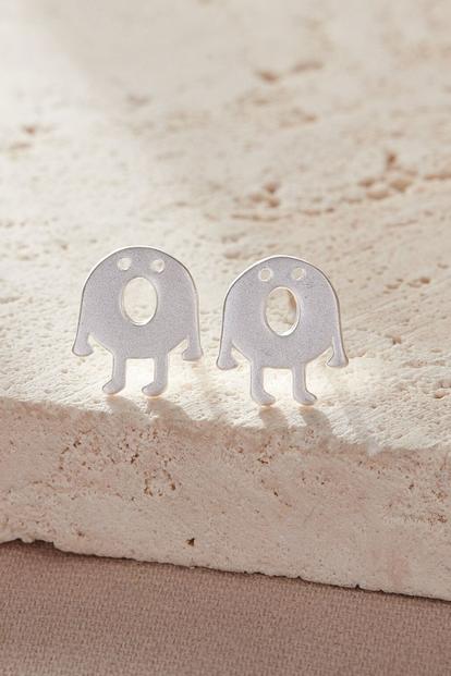Metallic Sterling Silver Donut Studs