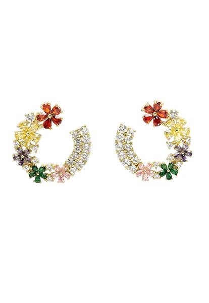 Metallic Diva Collection Dainty Floral Hoops