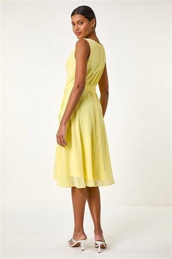 Cowl Neck Tie Waist Dress 14687397