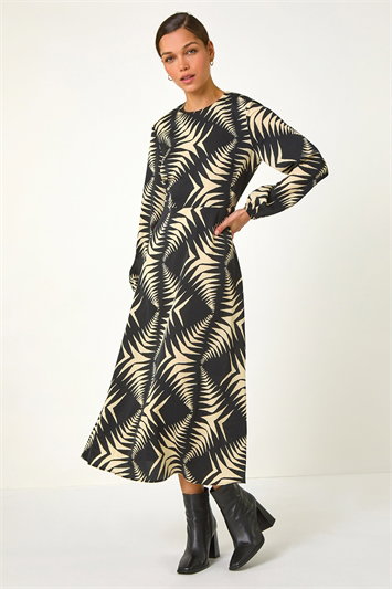 Geometric Print Midi Dress 14600306