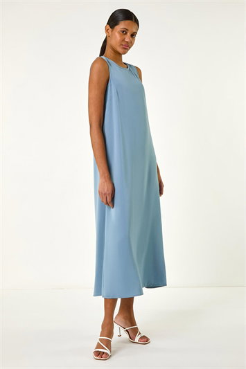 Satin A-Line Midi Dress 14663445